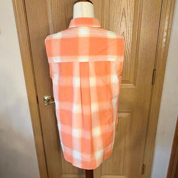 NWT Eddie Bauer Plaid Mountain Sleeveless Shirt Medium - Picture 4 of 10